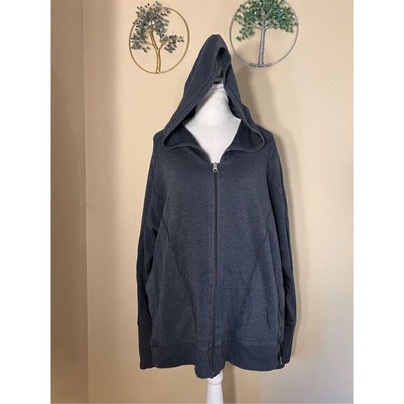 Zella Heathered Blue Gray Full Zip Hoodie Women's Large - Picture 6 of 7